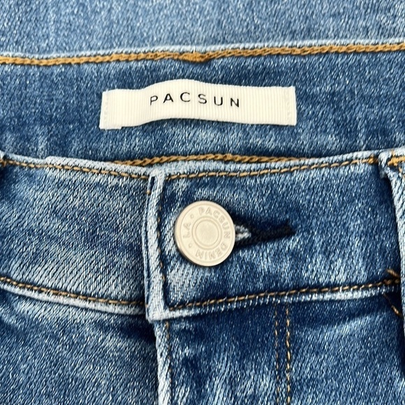 PACSUN Super High Rise Jegging Stretch Blue Denim Jeans 26 Tall 29" Inseam - Picture 7 of 9